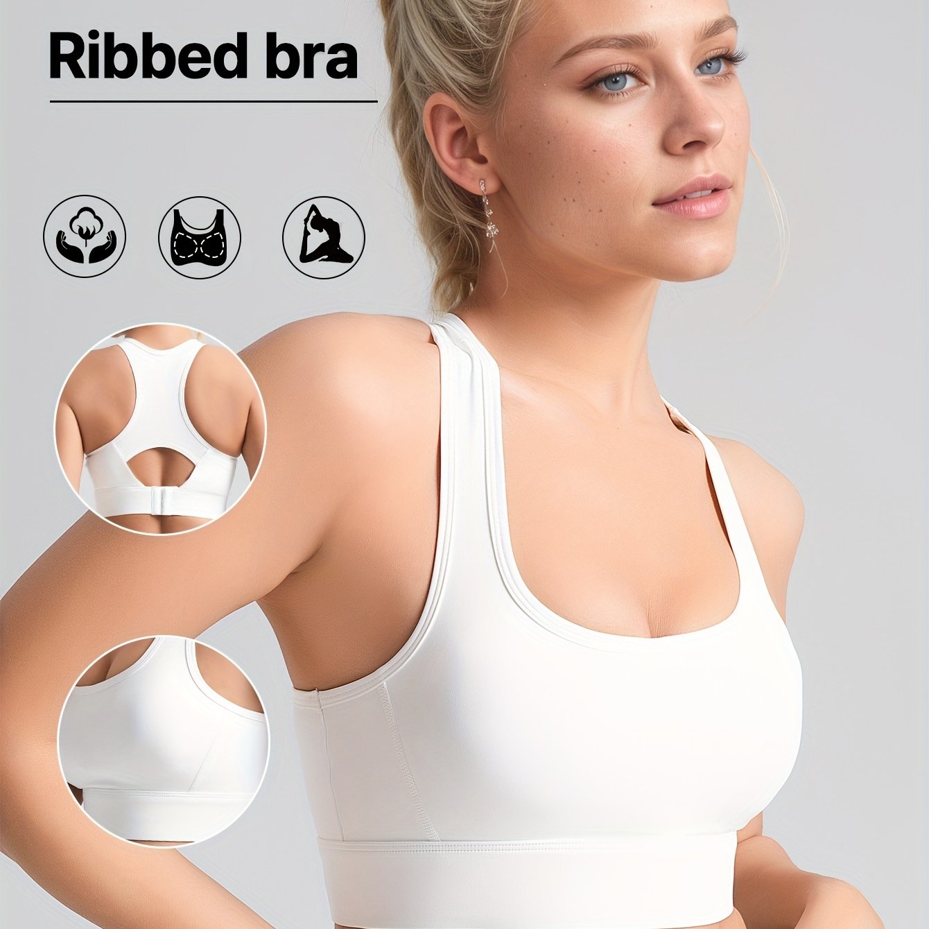Women'S Sports Bra with Behind-Button Design, Suitable for Various Sports Like Fitness, Yoga, And Posture Correction.
